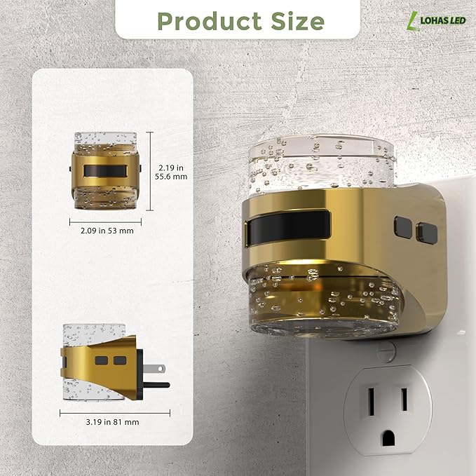 L LOHAS LED Motion Sensor Night Light,2 Pack 5CCT Color Temperature Change Night-Light,Dimmable Night Lights Plug into Wall, Acrylic Bubble Nightlight with Dusk to Dawn Sensor for Bathroom Hallway