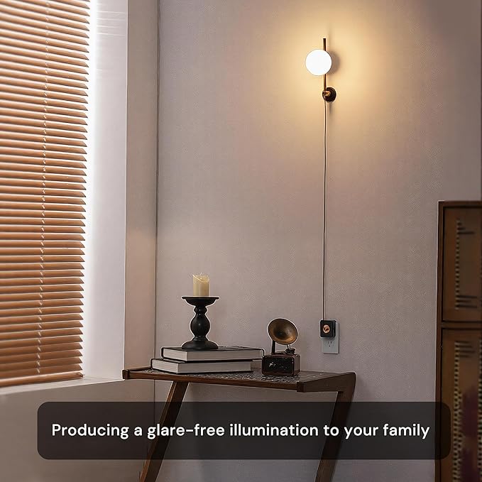 L LOHAS LED Night Lights Plug into Wall, Dimmable Night Light, Dusk to Dawn Sensor, 0-100LM Adjustable Brightness, Soft White 3000K Globe Shade Milky Nightlight with 4.92ft Cord for Bathroom, Hallway