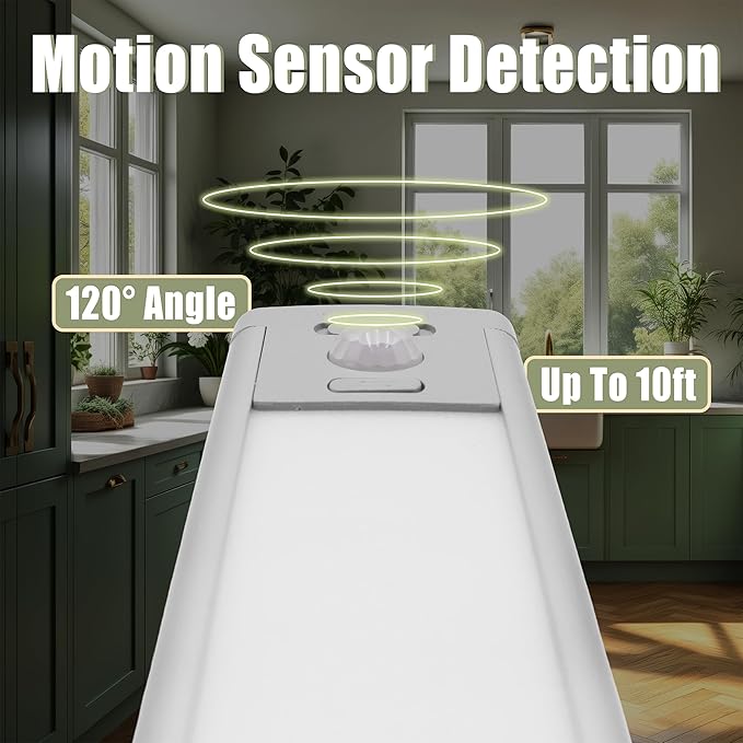 Grip 2 pc Rechargeable Under Cabinet Wireless LED Lights - Motion Sensor - Magnetic - Five Level Brightness Adjustments - Cabinets, Hallways, Stairways, Closets, Bathrooms (Cool)