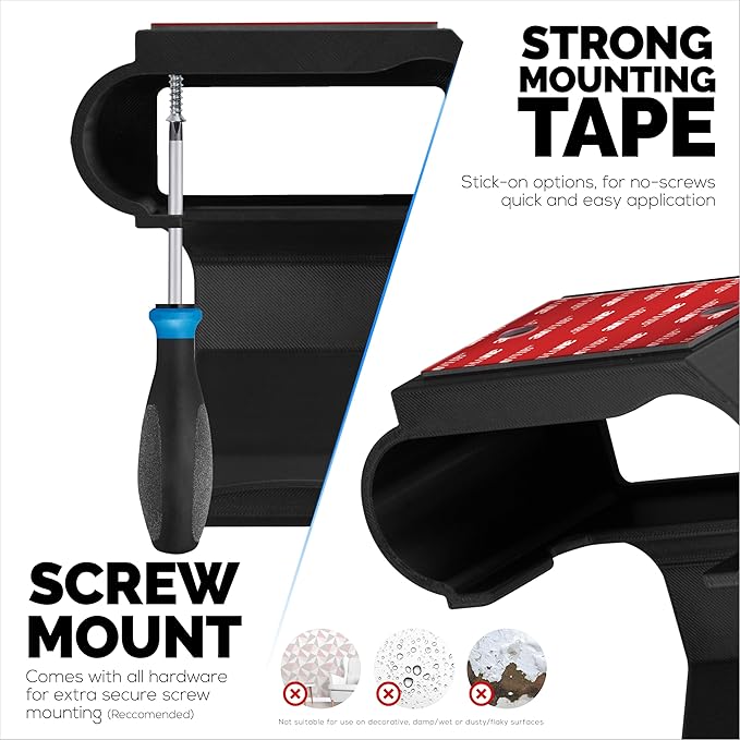 BRAINWAVZ Under Desk Mount & Game Controller Hanger for SteelSeries Arctis Nova Pro Wireless Base Station – Secure Fit, Easy Install with Screws or VHB Tape – Clean, Organized Gaming Setup