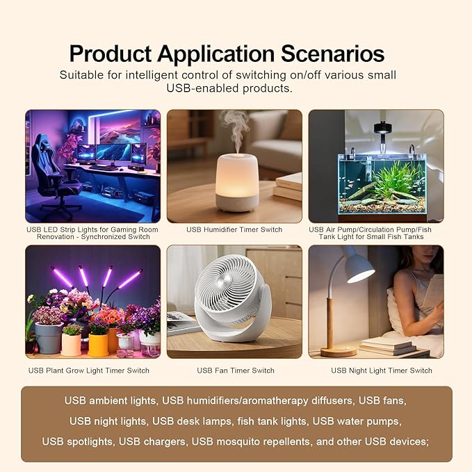 Fugetek Matter Smart USB Plug/Switch, Compatible with Alexa, Siri, Hey Google, Apple Homekit, Matter over WiFi (2 Pack)