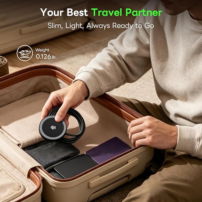 Qi2.2 Magnetic Wireless Charger for iPhone: 25W Fast Charging Mag Pad for Apple iPhone 17 17e 16 15 14 Pro Max Google Pixel 10 - Slim Compact for Desk Bedside Travel - Black