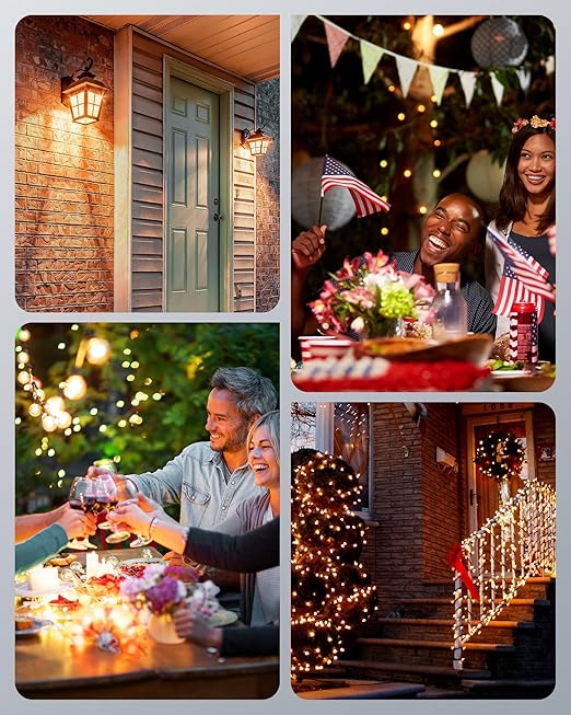 DEWENWILS Outdoor Remote Control Outlet, Weatherproof Wireless Electrical Plug in Light Switches, 7" Extension Cord,15 AMP, 100 FT Range, ETL Listed, 1 Remote 3 Outlets for Lamp/Lights/Fans