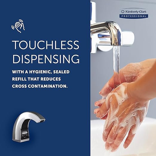 Kimberly-Clark Professional™ Touchless Counter Mount Soap and Hand Sanitizer Dispenser (47604), Chrome, 1.5 L Capacity, 2.12" x 4.25" x 5.56" (Qty 1)
