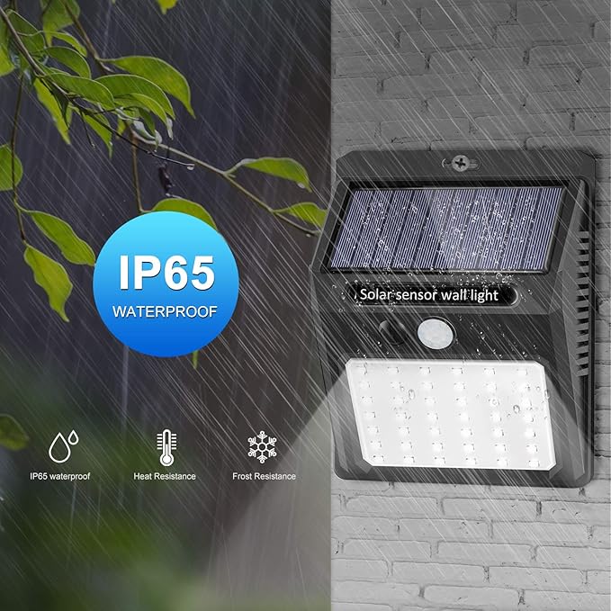 SEZAC Solar Lights Outdoor [10 Pack /3 Working Mode], Solar Security Lights Solar Motion Sensor Lights Wireless IP 65 Waterproof Outdoor Lights for Garden Fence Patio Garage (42LED)