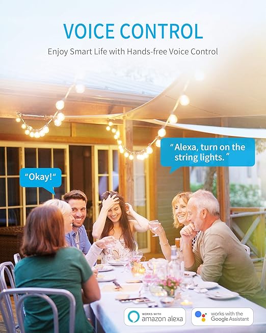 Syantek Outdoor WiFi Outlet, Outdoor Plug with 3 Ground Outlets, Compatible with Amazon Alexa, Google Assistant, Remote Control Outdoor Light Timer Outlet Waterproof, FCC Certified