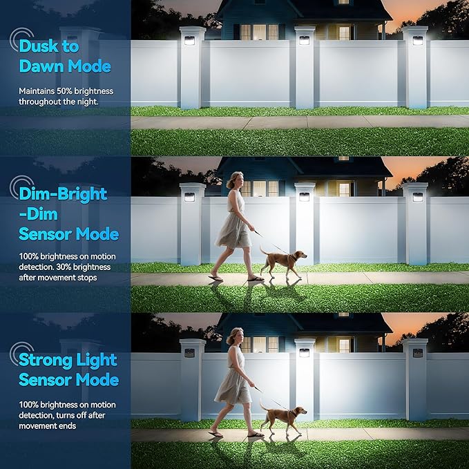 CLAONER Solar Lights Outdoor, [128 LED/10 Packs] Motion Sensor Lights 3 Working Modes for Outdoor with 270° Wide Angle Wireless IP65 Waterproof Security Light for Fence, Patio, Cold White
