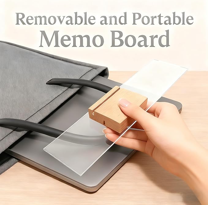 Monitor Memo Board 2PCS - Removable Sticky Note Holder for Computer Monitors, Transparent Acrylic Office Desk Accessories, No Screen Damage, Fits Laptops & Desktops