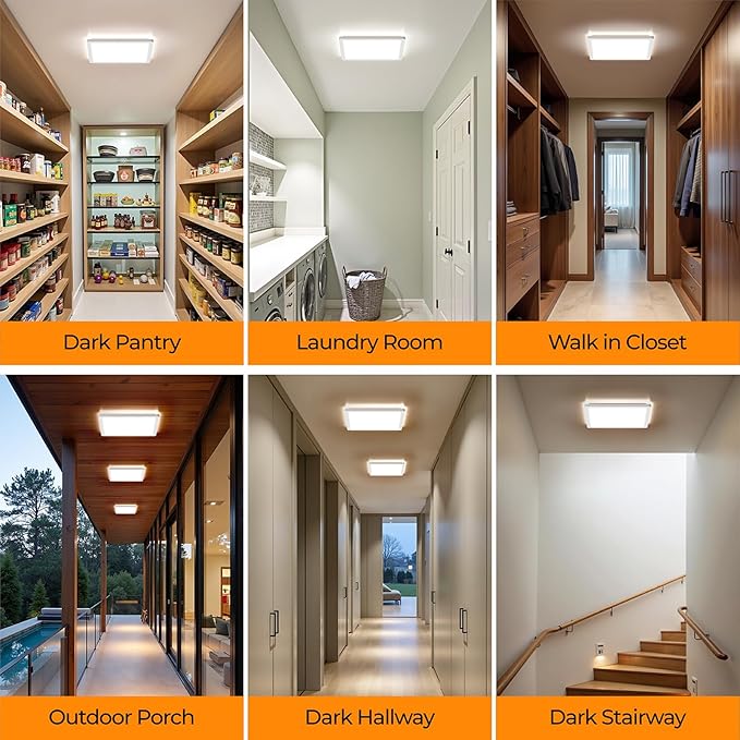 BLNAN Dimmable Motion Sensor LED Ceiling Light with Remote Control, 9 Inch 18W 1800LM Radar Motion Activated Flush Mount Wired Light Fixture for Closet Hallway Laundry Porch Stair, 3000K 4000K 5000K