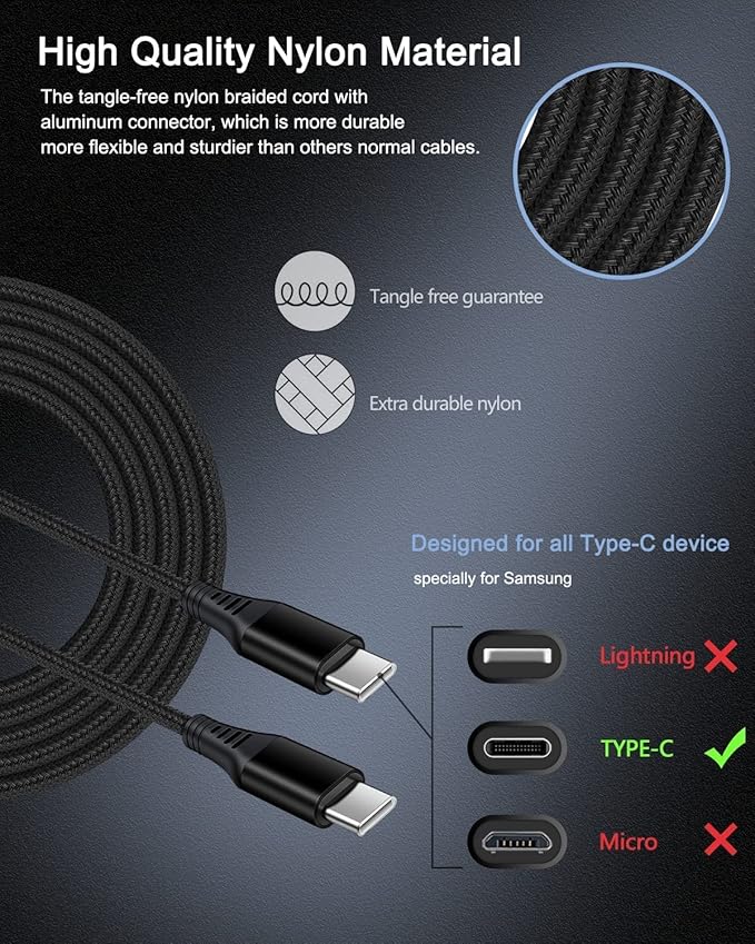 iPhone 17 16e USB C Wall Charger Adapter [60W/6FT] USB Type-C to USB-C Cable, Fast Charging 3.0 Block Plug Cube Brick Box, Android USBC to C Phone Power Charger Cord for iPhone 16e 16 Pro Max Plus 15