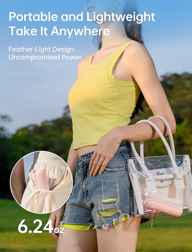 JISULIFE Handheld Fan 8 Plus: All-in-One Mini Fan with 37Hrs Cooling & 4500mAh PowerBank & Flashlight, USB Rechargeable, Portable Pocket Size for Travel, Makeup, Concert, Gifts for Women(Pink)