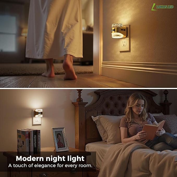 L LOHAS LED Motion Sensor Night Light,2 Pack 5CCT Color Temperature Change Night-Light,Dimmable Night Lights Plug into Wall, Acrylic Bubble Nightlight with Dusk to Dawn Sensor for Bathroom Hallway