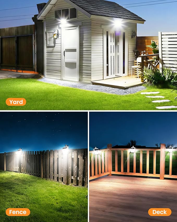 Clip On Solar Lights Outdoor,Motion Sensor Outdoor Lights, 72LEDs 600LM Clip on Solar Fence Lights Outdoor Waterproof LED,Solar Lights for Wall Fence,Deck, Gutter,Camping (1, White)