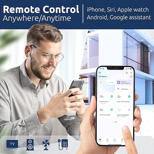 eKyro Smart Plug Energy Monitoring | Compatible with Alexa, Google Home Assistant, iPhone, Siri, Android, Power Tracking 15A 1800W, No Hub Required Energy Monitoring Outlet (Energy Monitoring, 2)