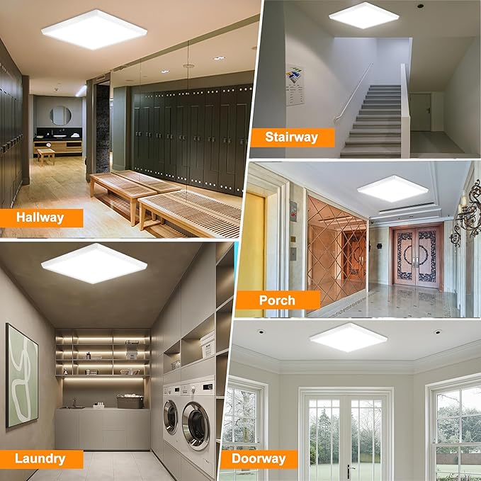 Motion Sensor Ceiling Light Wired, 12 Inch 5000K LED Flush Mount Ceiling Light Fixture, 2400LM Radar Motion Activated Flush Mount Wired Light Fixture for Walk-in Closet, Laundry, Porch