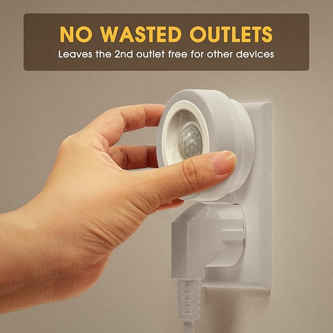Briignite Motion Sensor Night Light, [2 Pack] Night Lights Plug into Wall, Auto On/Off Motion Activation Nightlight, Energy-Saving 0.6W LED, Daylight White, Ideal for Kids, Bedroom, Bathroom