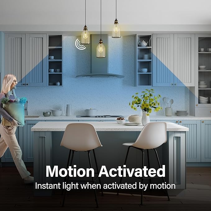 Feit Electric Indoor/Outdoor and Non-Dimmable LED Bulb with Exposed Filament and Motion Sensor Activation (Works in the Dark Only) ST19 on E26 Base, 60W Equiv, 5000K, Daylight - ST19CL950CA/MM/FILED