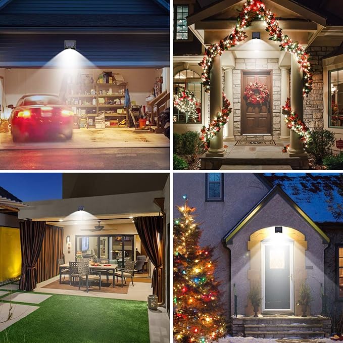 6 Pack Outdoor Solar Motion Lights - 3 Modes/100LED Wireless, IP65 Waterproof Solar Security Lights with Motion Sensor for Front Door, Backyard, Garage, Deck