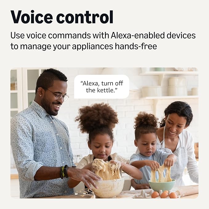 Amazon Basics Smart Plug with Timer Function, Voice Control, WiFi Outlet, Works with Alexa Only, Schedule, APP Control, 2.4 GHz Wi-Fi, No Hub Required, 2-Pack, White