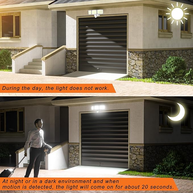 AIXPI Battery Powered Motion Sensor Outdoor Lights, 1500LM Flood Light IP65 Waterproof Security Light Motion Detector Lights Wireless for Outside, Yard White 1Pack