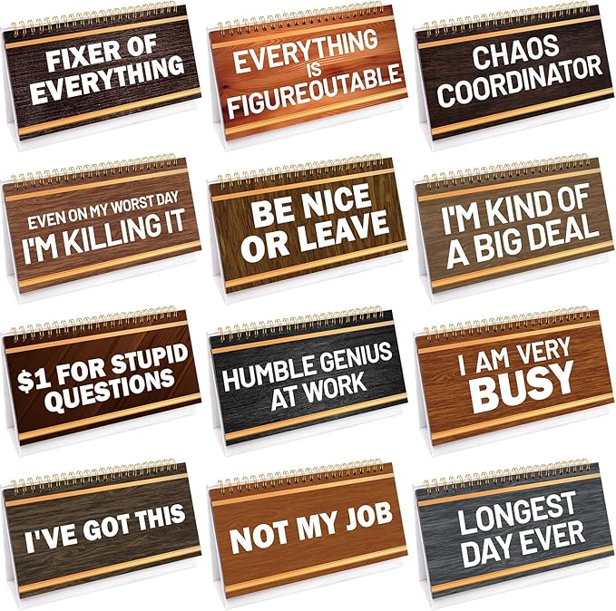 Fancy Land Desk Flip Accessories Funny Desk Supplies for Work 30 Desktop Flip Messages Decor Office Colleague Coworkers
