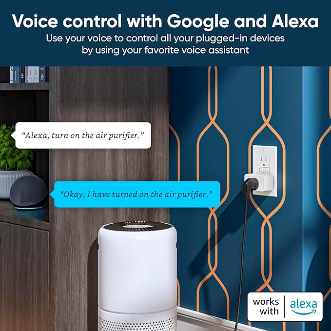 Wyze Plug, 2.4GHz WiFi Smart Plug, Works with Alexa, Google Assistant, IFTTT, No Hub Required, Two-Pack, White