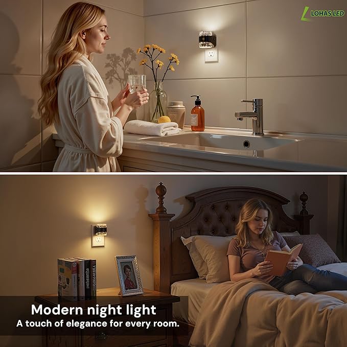 L LOHAS LED Motion Sensor Night Light, Bubble Night Lights Plug into Wall,5CCT Color Temperature Change Night-Light,Dimmable Nightlights with Dusk to Dawn Sensor for Rooms Bathroom Hallway