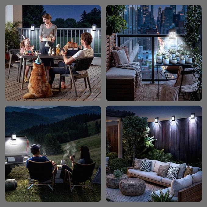 Clip On Solar Lights Outdoor, Motion Sensor Solar Fence Lights with 3 Modes, Wireless Security Lights for Deck, Gutter, Patio, Camping (1 Pack)