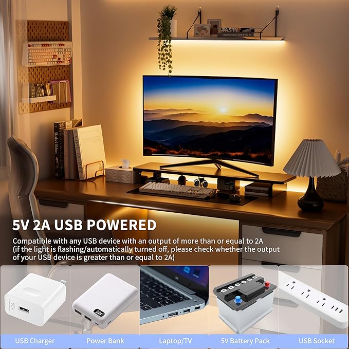 PAUTIX Dotless LED Lights,COB LED Strip Lights with Motion Sensor,5V USB Powered 2700K Warm White,Super Bright Dimmable Motion Activated,Bedroom,Cabinets,Kitchen,Stairs,Closet Indoor Lighting