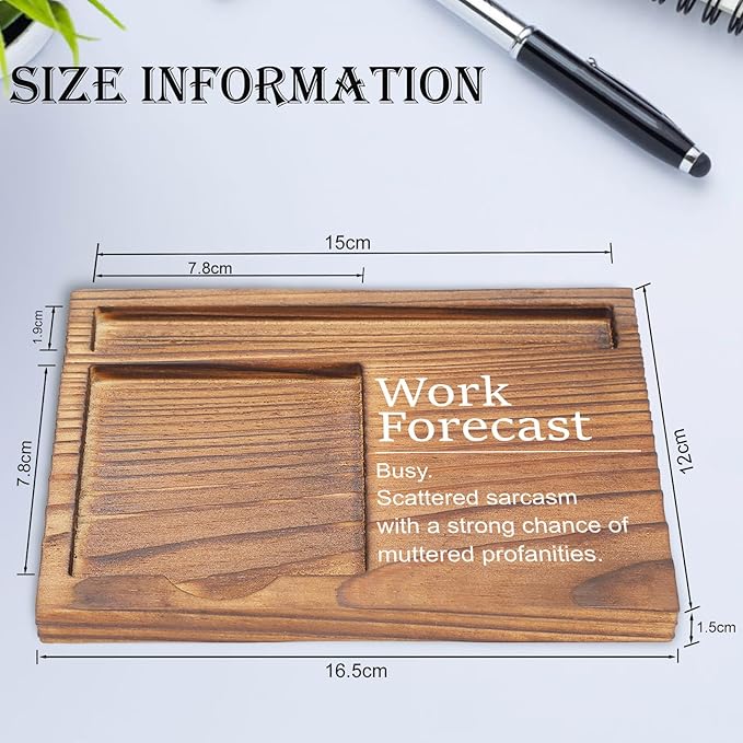 Work Forecast Sticky Note Holder, Funny Office Desk Organizer, Sarcastic Work Gift for Coworkers, Boss, Employees, Self-Stick Note Pad Holders EDP125