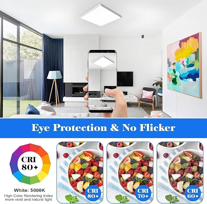 Motion Sensor Ceiling Light Wired, 12 Inch 5000K LED Flush Mount Ceiling Light Fixture, 2400LM Radar Motion Activated Flush Mount Wired Light Fixture for Walk-in Closet, Laundry, Porch