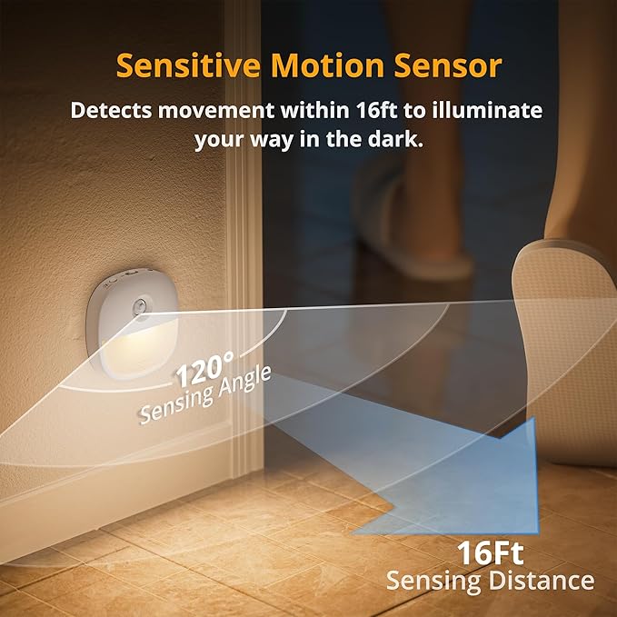 Lyridz Rechargeable Night Light, Motion Sensor Battery Nightlight, Mini Stick-on LED Closet Light, 1-20LM Dimmable Brightness for Bathroom, Bedroom, Kitchen, Washroom, Stairs, Hallway, 3-Pack