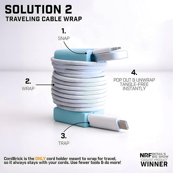 CordBrick 4PK Silicone & Steel Weighted Cord Holders for Bedside. Travel Phone Cable Organizers. Multiuse iPhone Accessories. Small Gifts for Him, College Student. Tech Gadgets for Teenagers. Assorted