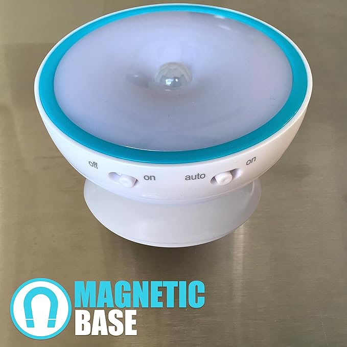 Cruise On Motion-Activated Battery LED Light with Magnetic Base, 360° Rotating Night Lamp for Closets, Bathrooms, Hallways & Cabinets, Wireless, Easy Install, Auto Sensor for Hands-Free Illumination
