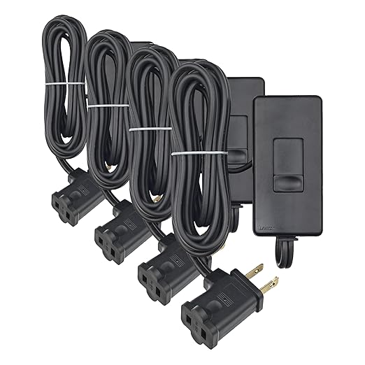 Leviton Table Top Plug in Lamp Dimmer for Dimmable LED,Halogen and Incandescent Bulbs,TBL03-10E,Black,(Pack of 4)