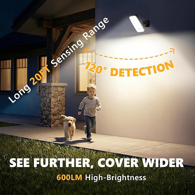 2 Pack Motion Sensor Outdoor Lights, 10000mAh Rechargeable Battery Operated Outdoor Wall Lights with Remote, 3 Modes, 3CCT Dimmable, IP65 Waterproof Outdoor Security Lights for Garage, Yard, Fence
