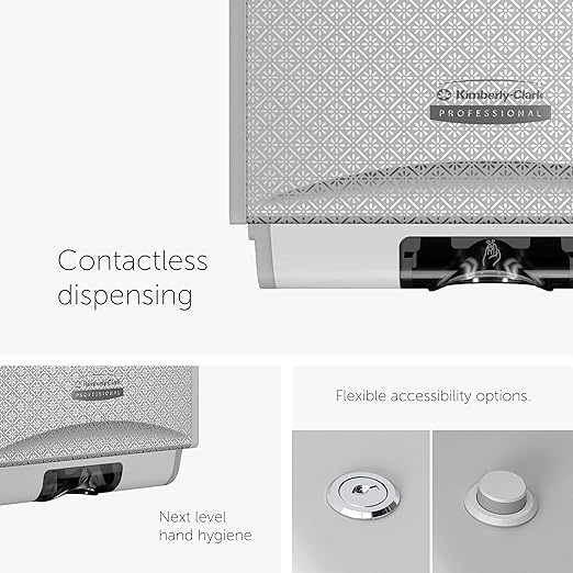 Kimberly-Clark Professional™ ICON™ Automatic Soap and Hand Sanitizer Dispenser (53694), with Silver Mosaic Design Faceplate, 11.5" x 7.5" x 3.98" (Qty 1)