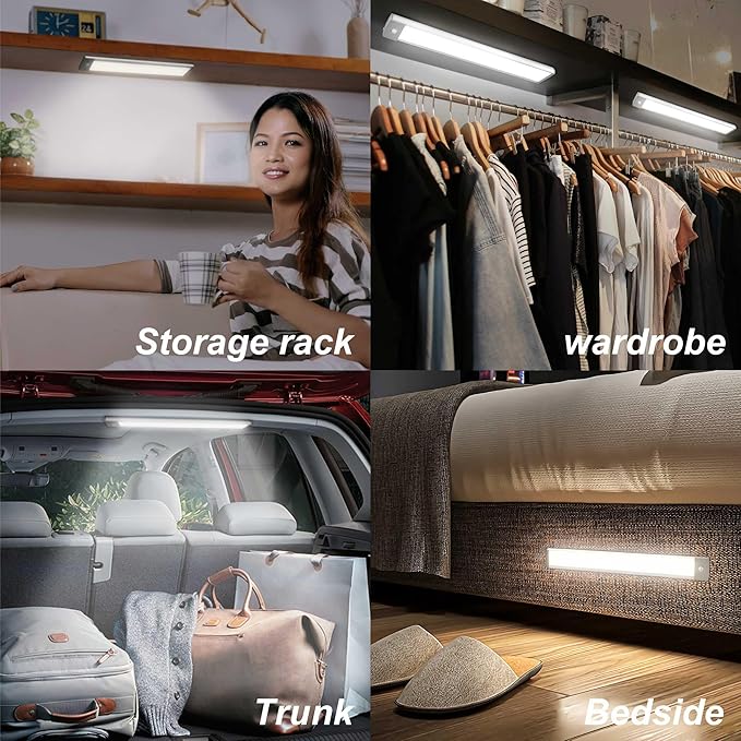 LEPOTEC 54 LED Under Cabinet Light, Pantry, Camper/Caravan, 2500mAh Rechargeable Wireless Motion Sensor Closet Light, Ultra Thin, Glare-Free Lighting for Removable Anywhere (1 Pack)
