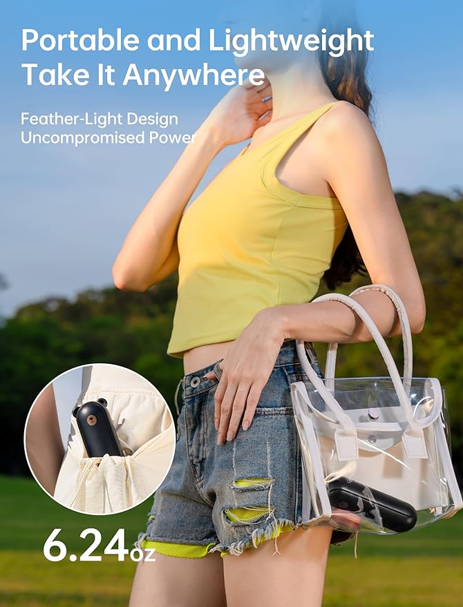 JISULIFE Handheld Fan 8 Plus: All-in-One Mini Fan with 37Hrs Cooling & 4500mAh PowerBank & Flashlight, USB Rechargeable, Portable Pocket Size for Travel, Makeup, Concert, Gifts for Women(Black)
