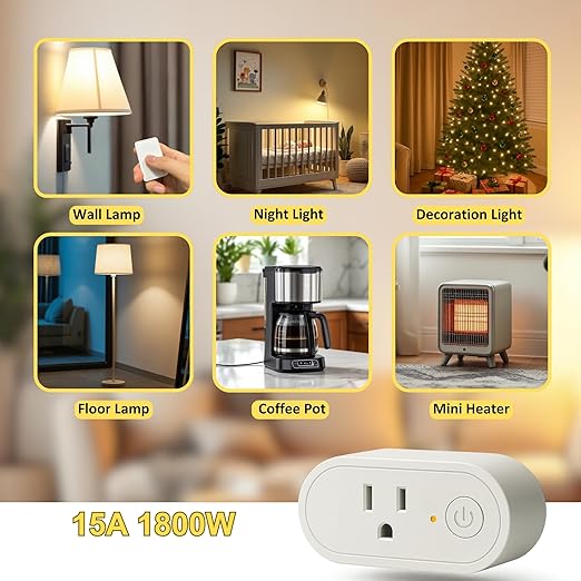 Remote Control Outlet: Wireless On Off Outlet Switch — Lamps Fans & Appliances Indoor — Renter Friendly — 100FT Range — No Wiring
