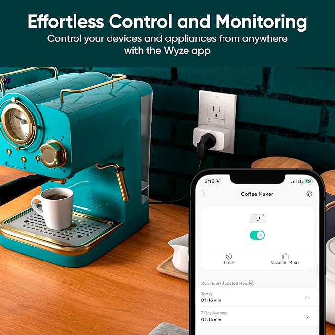 Wyze Plug, 2.4GHz WiFi Smart Plug, Works with Alexa, Google Assistant, IFTTT, No Hub Required, Two-Pack, White