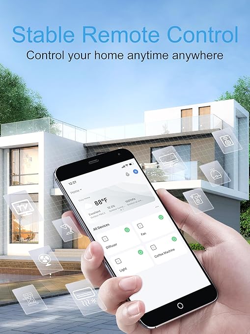 EIGHTREE Smart Plug 15A, WiFi Outlet that Compatible with Alexa & Google Home & SmartThings, No Hub Required, Smart Outlet with Remote Control, Timer & Schedule, 2.4GHz WiFi Only, 1 Pack