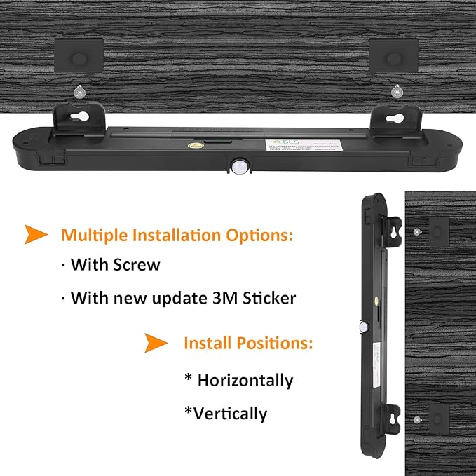 BLS T01LB LED Closet Light Super Bright 20 LED Under Cabinet Lighting Battery Powered/DC Input Wireless Motion Sensing Light, Auto On Off Switch, Motion & Light Sensor, Light Beam Adjustable