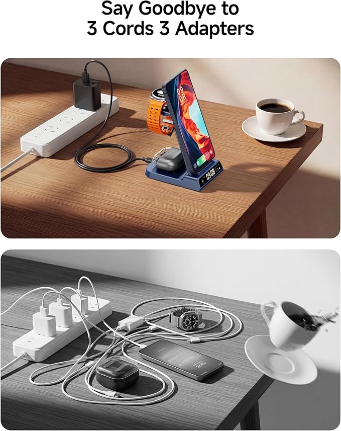 Wireless Charger for Samsung, 3 in 1 Wireless Charging Station for Samsung Galaxy S26 Ultra/S25 Ultra/S24/S23/Note 20/Z Flip 7/Fold 6, Charger for Samsung Galaxy Watch Ultra/8/7/6, Galaxy Buds 4/4 Pro