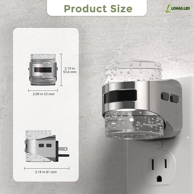 L LOHAS LED Motion Sensor Night Light, 5CCT Color Temperature Change Night-Light,Bubble Night Lights Plug into Wall,Dimmable Nightlights with Dusk to Dawn Sensor for Rooms Bathroom Hallway
