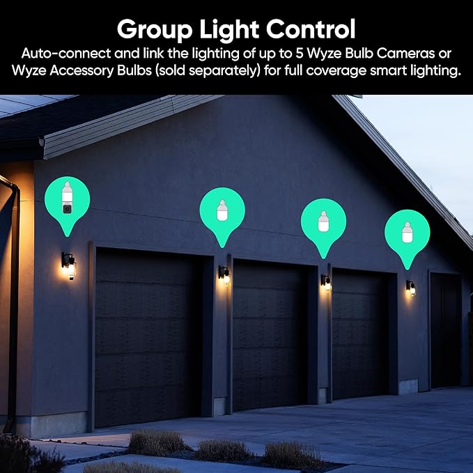 WYZE Accessory Bulb (WYZE Bulb Cam Required), Dimmable 800 Lumens LED Bulb, Soft White 3000K, E26 Base, Bluetooth Connection only (no Wi-Fi Connection)