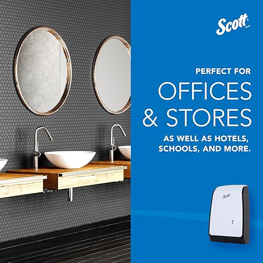 Scott® Pro™ High Capacity Automatic Soap and Hand Sanitizer Dispenser (32499), Touchless Dispensing, White, 1.2 L Capacity, 7.29" x 11.69" x 4.0" (Qty 1)