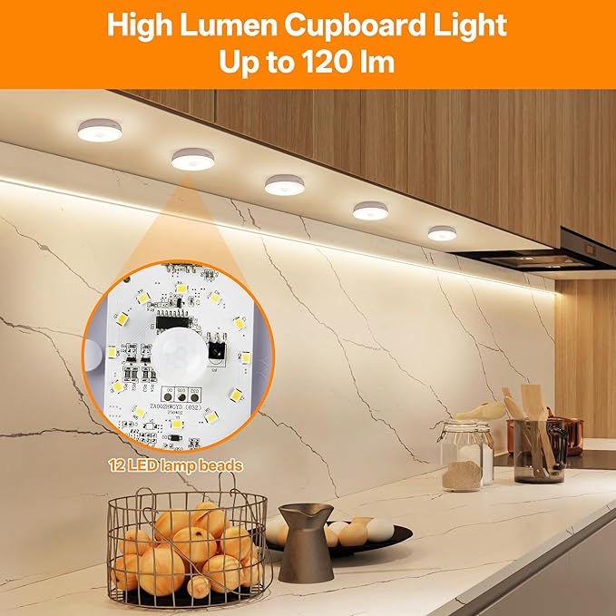 Homelist 3 Pack Under Cabinet Lighting Plug in, Motion Sensor Lights Indoor with Remote Control, LED Wired Stick-On Closet Lights for Kitchen/Shelf/Bar/Cupboard