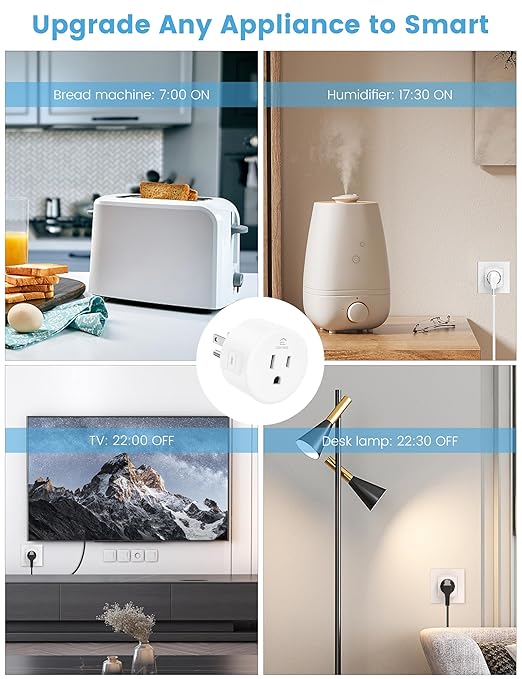 EIGHTREE Smart Plug 5GHz& 2.4GHz, 15A WiFi Smart Outlet Compatible with Alexa & Google Home, Smart Home WiFi Plug with Remote Control, Timer Outlet with Schedule, 2 Packs