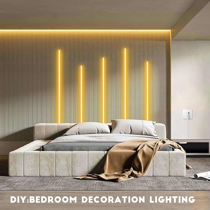 LED Under Cabinet Lighting Kit 6PCS 12V COB LED Strip Lights with 36W Adapter 1M/3.3FT Penetrable Wood Touch Dimmable Led Strip 3000k Flexible LED Cabinet Lights for indoor Kitchen ,Book Shelf, Closet